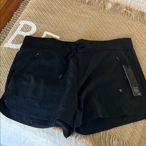 NWT Kyodan technical elastic waist  tie front Black Women's Shorts size XL